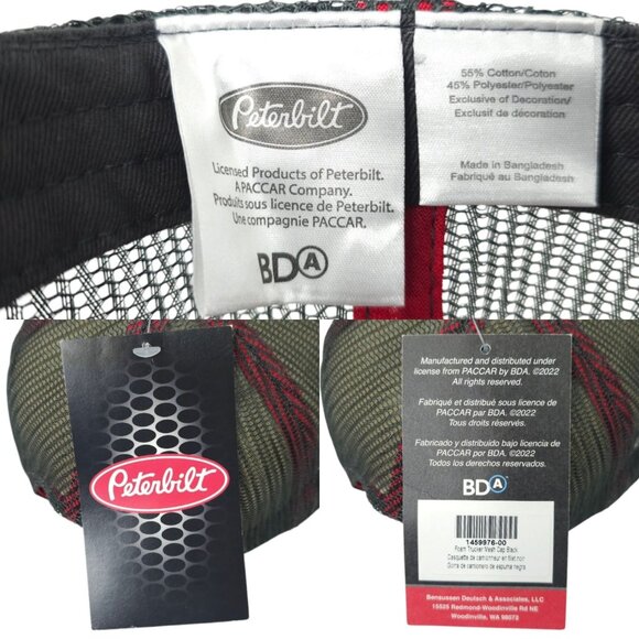 Peterbilt Embroidered Logo Mesh Snapback Cap Trucker Baseball Hat Flat Brim NEW - Picture 8 of 14